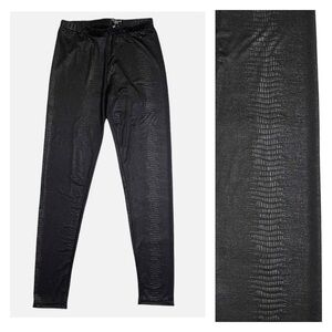 Zara Reptile Print Leggings Black Medium